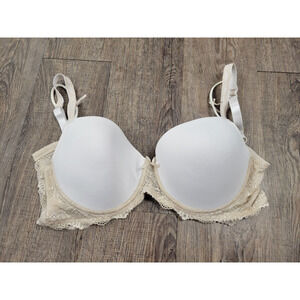VENUS White and Cream Lace Bra, 38E (DD)